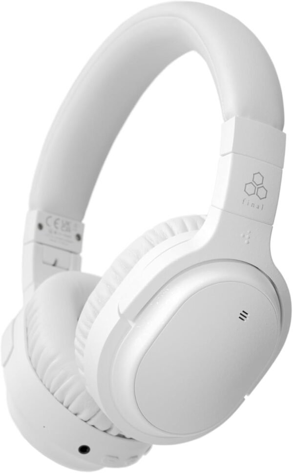 Final UX3000 Bluetooth Wireless Headphones, Hi-Fi Sound Quality, Hybrid Noise Cancelling, Maximum 35 Hours Music Playback, aptX Low Latency, Multipoint Connection, Designed in Japan (White) - Image 2