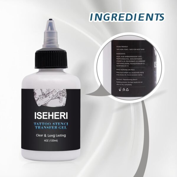 Tattoo Transfer Gel,4oz Tattoo Transfer Stencil Cream,Fast&Clear Long Lasting Tattoo Stencil Transfer Gel Solution for Tattoo Artist,Tattoo Supplies, White - Image 4