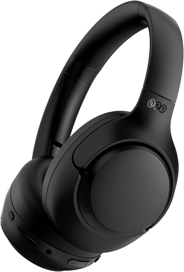 QCY H3 ANC Bluetooth Headphones Over Ear, Active Noise Cancelling Bluetooth 5.4 Headphones with Microphones, Hi-Res Audio Sound, Multipoint Connection, 60H Playback, Custom EQ via App(Black) - Image 2