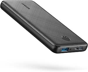 Anker Power Bank(PowerCore 10K),Compact Travel-Ready 10,000mAh Battery Pack with PowerIQ Charging Technology,5V/3A High-Speed Charging for iPhone,iPad,and More (USB-C Input and Output（Black），1pack)