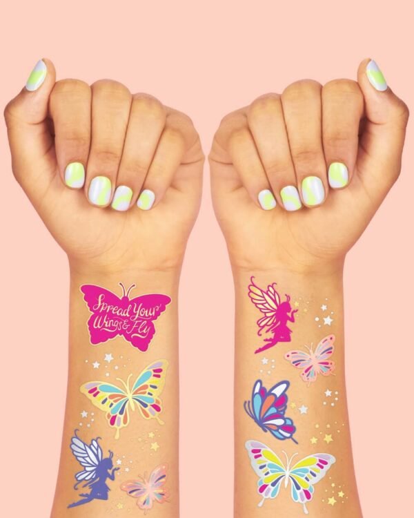 xo, Fetti Butterfly Tattoos for Kids - 34 Glitter styles | Birthday Party Supplies, Butterfly Party Favors + Fairy Decor - Image 4