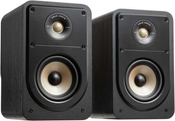 Polk Signature Elite ES15 Bookshelf Speaker - Hi-Res Audio Certified, Dolby Atmos & DTS:X Compatible, 1" Tweeter & 5.25" Woofer, Power Port Technology for Effortless Bass (Pair, Stunning Black) - Image 2