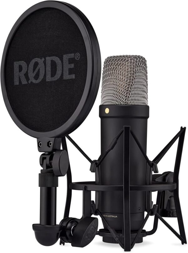RØDE NT1 5th Generation Large-diaphragm Studio Condenser Microphone with XLR and USB Outputs, Shock Mount and Pop Filter for Music Production, Vocal Recording and Podcasting (Black) - Image 2