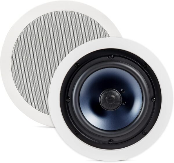 Polk Audio RC80i 2-Way Premium in-Ceiling 8" Round Speakers, Set of 2 Perfect for Damp and Humid Indoor/Outdoor Placement - Bath, Kitchen, Covered Porches (White, Paintable-Grille) - Image 2