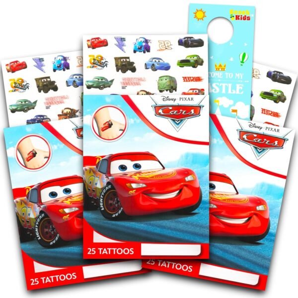 Disney Studios Cars Tattoos - 75 Assorted Cars 3 Temporary Tattoos - Image 2