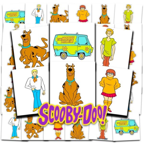 Scooby Doo Tattoos Party Favors Bundle ~ 72 Perforated Individual 2" x 2" Scooby Doo Temporary Tattoos for Kids Boys Girls (Scooby Doo Party Supplies) - Image 2